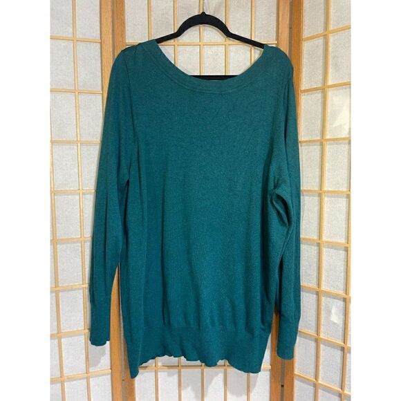 LaneâBryantâ22/24Â GreenâVâNeckâSweater - Picture 5 of 9